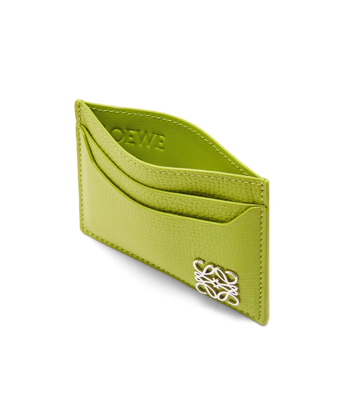 Loewe Leather Anagram Card Holder In Green