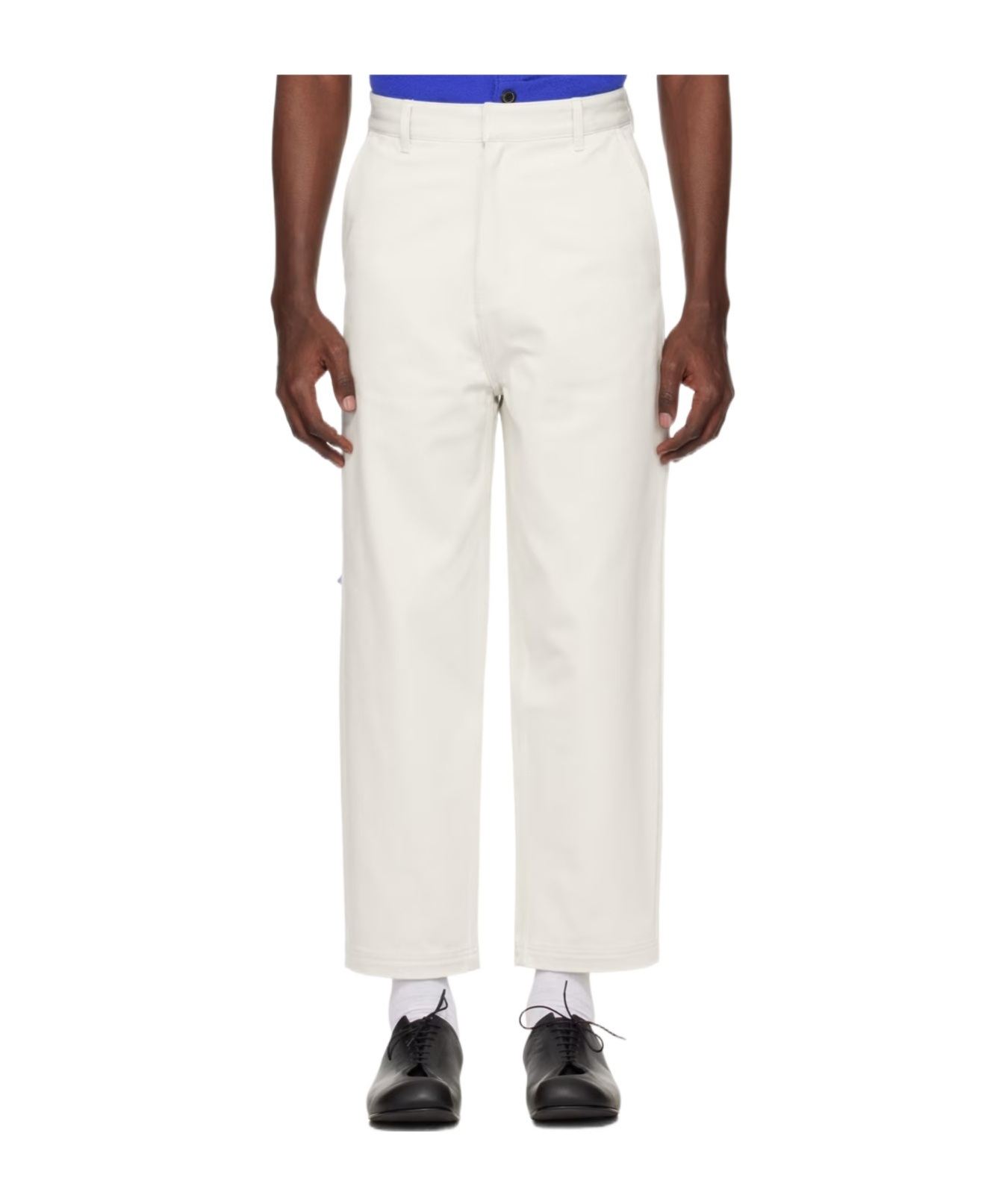 Ader Error Belt Loop Logo Casual Pants In White