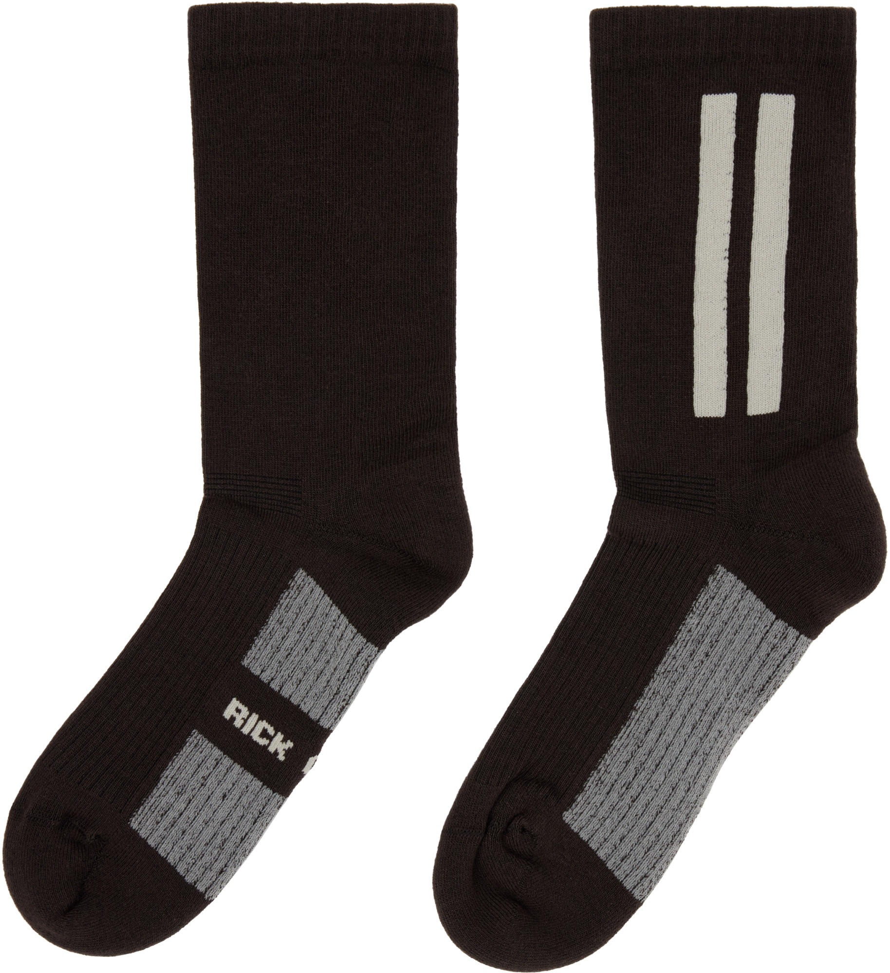 Rick Owens Gray Concordians Glitter Socks In Black