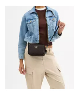 Coach Mini Jamie's Signature Canvas Camera Bag In Black