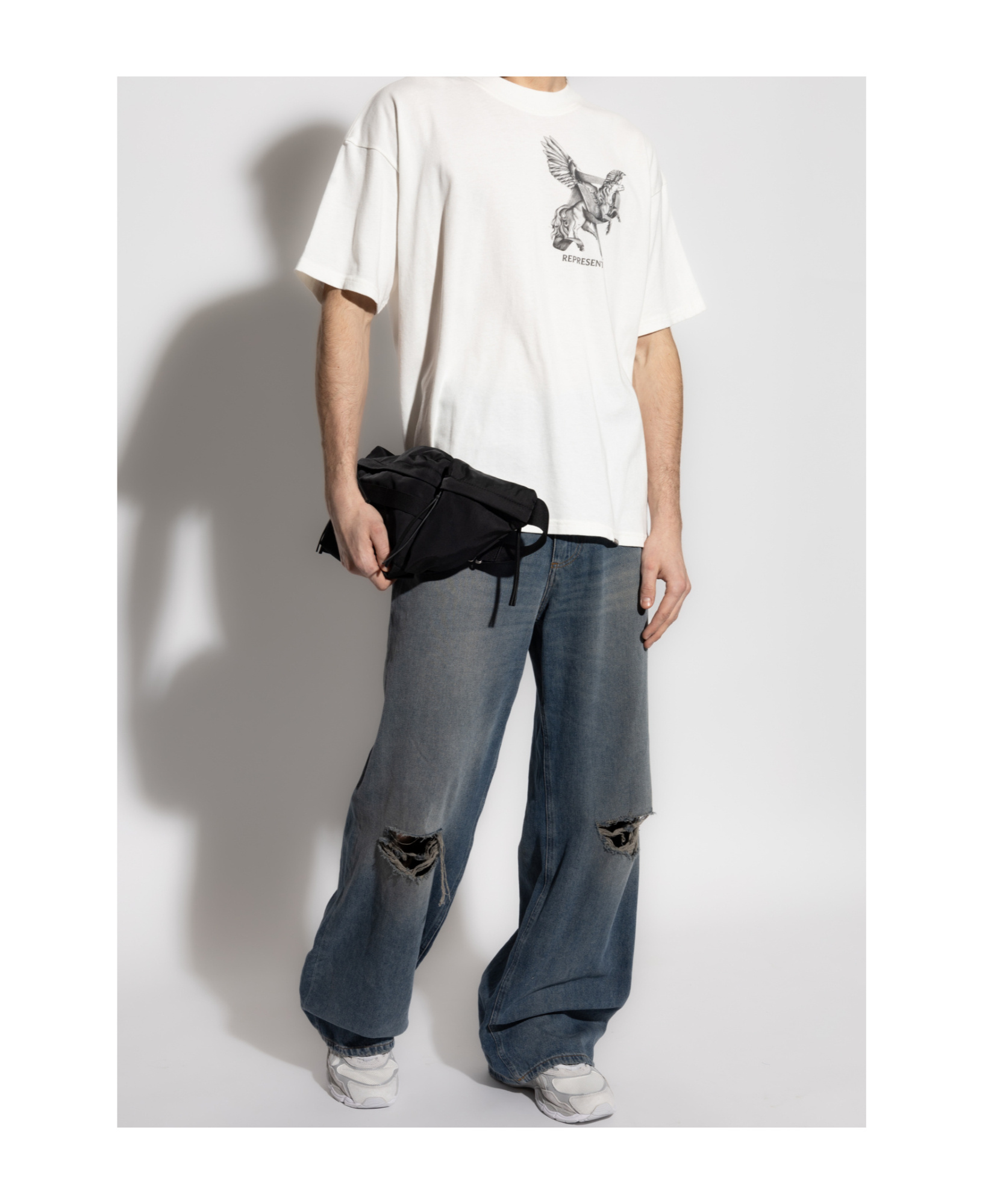 Represent White T-shirt With Graphic Print On The Front And Back In White