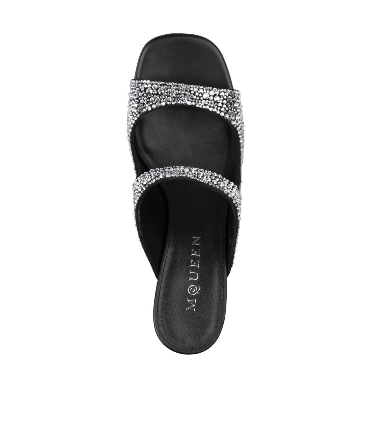 Alexander Mcqueen Round Toe High Heel Sandals In Black