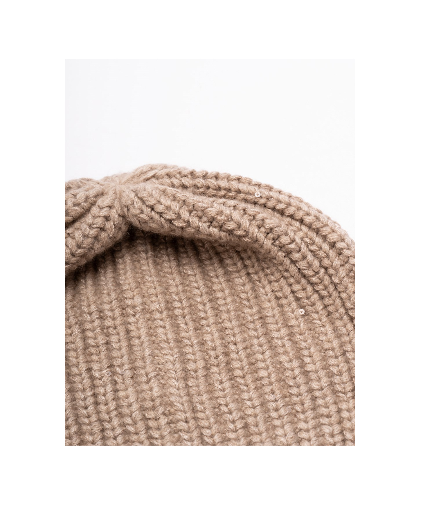 Brunello Cucinelli Sequin-embellished Ribbed-knit Beanie In Brown
