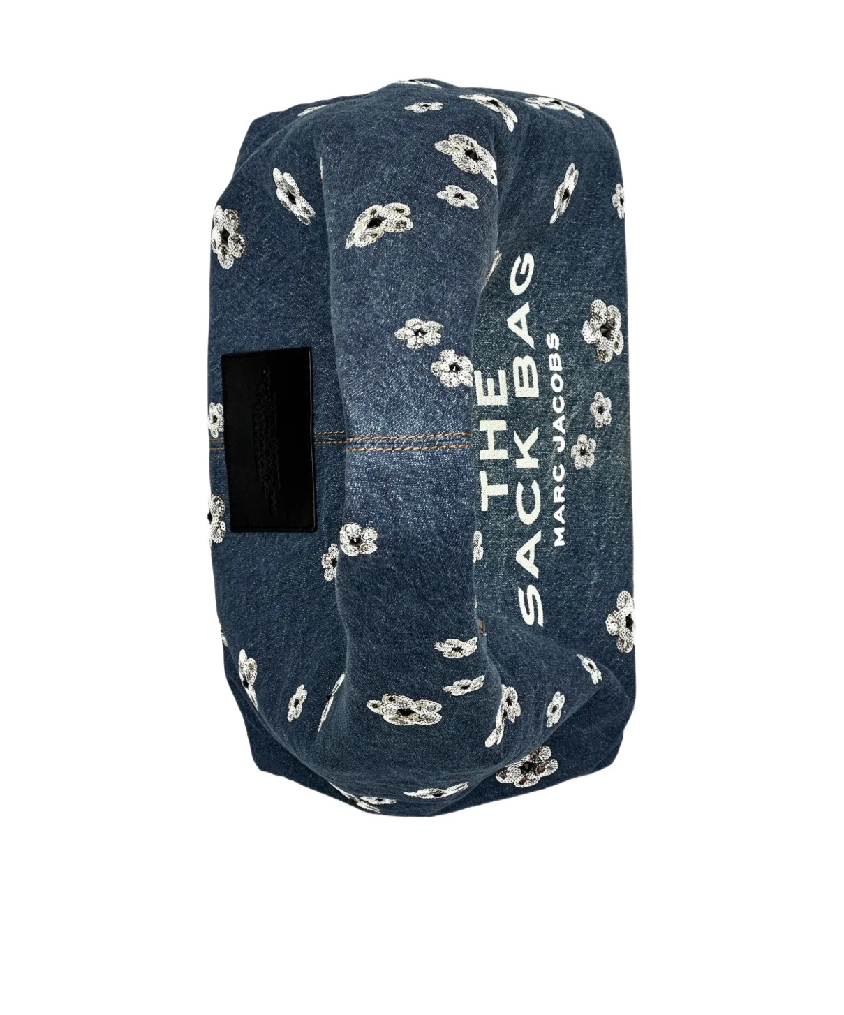 Shop Marc Jacobs Flower Denim Shoulder Bag In Blue