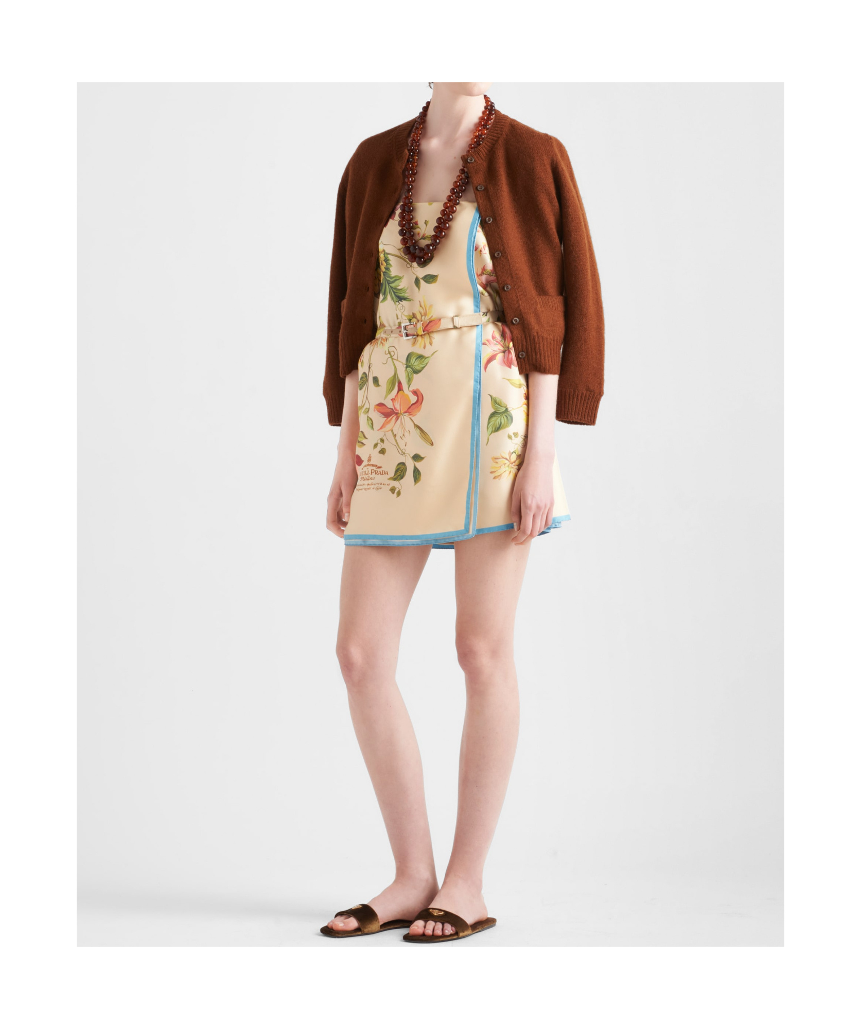 Prada Wool Cardigan In Brown
