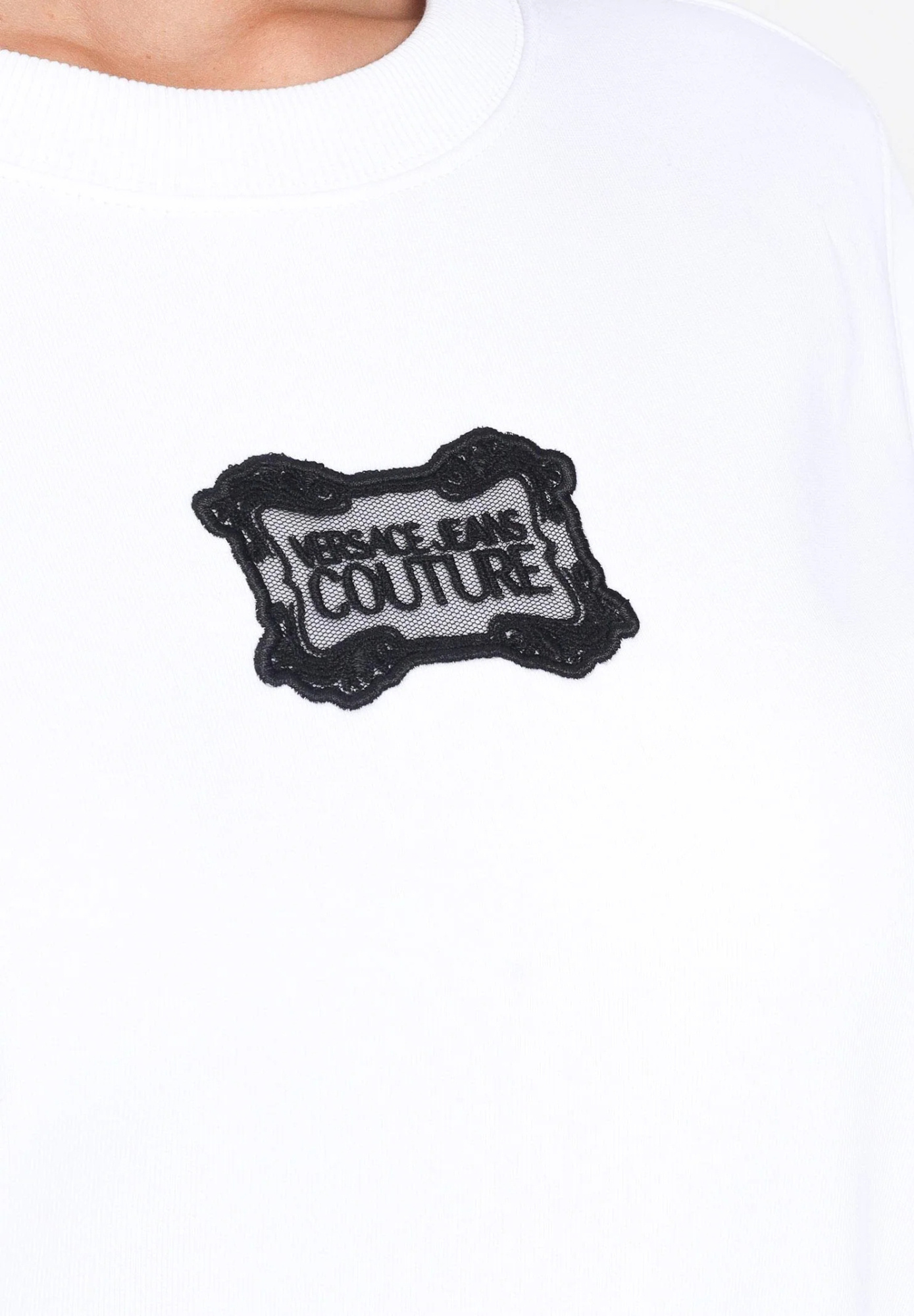 Versace Jeans Round Neck Long-sleeved Sweatshirt In White