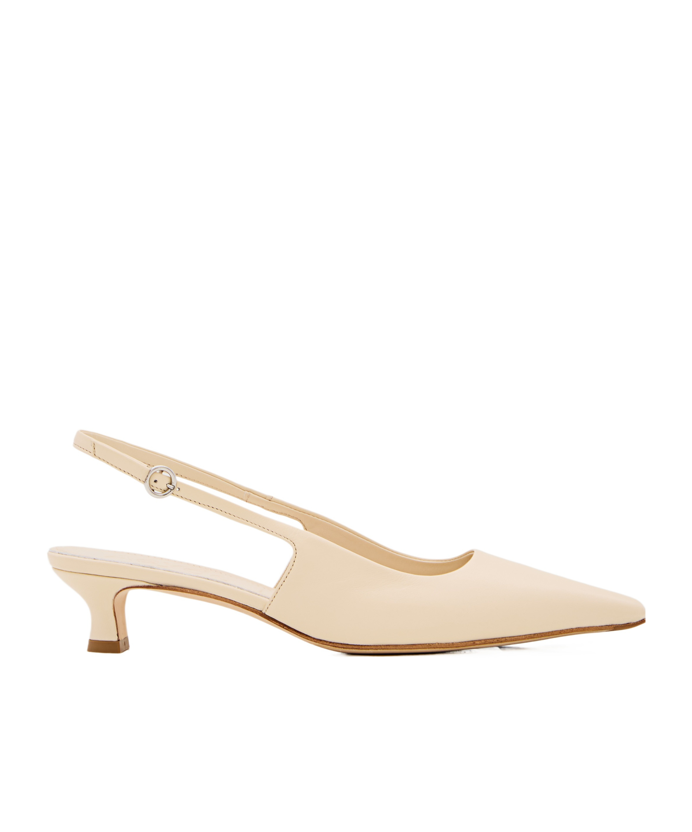 Aeyde Aeydē 35mm Catrina Nappa Leather Slingback In Nude