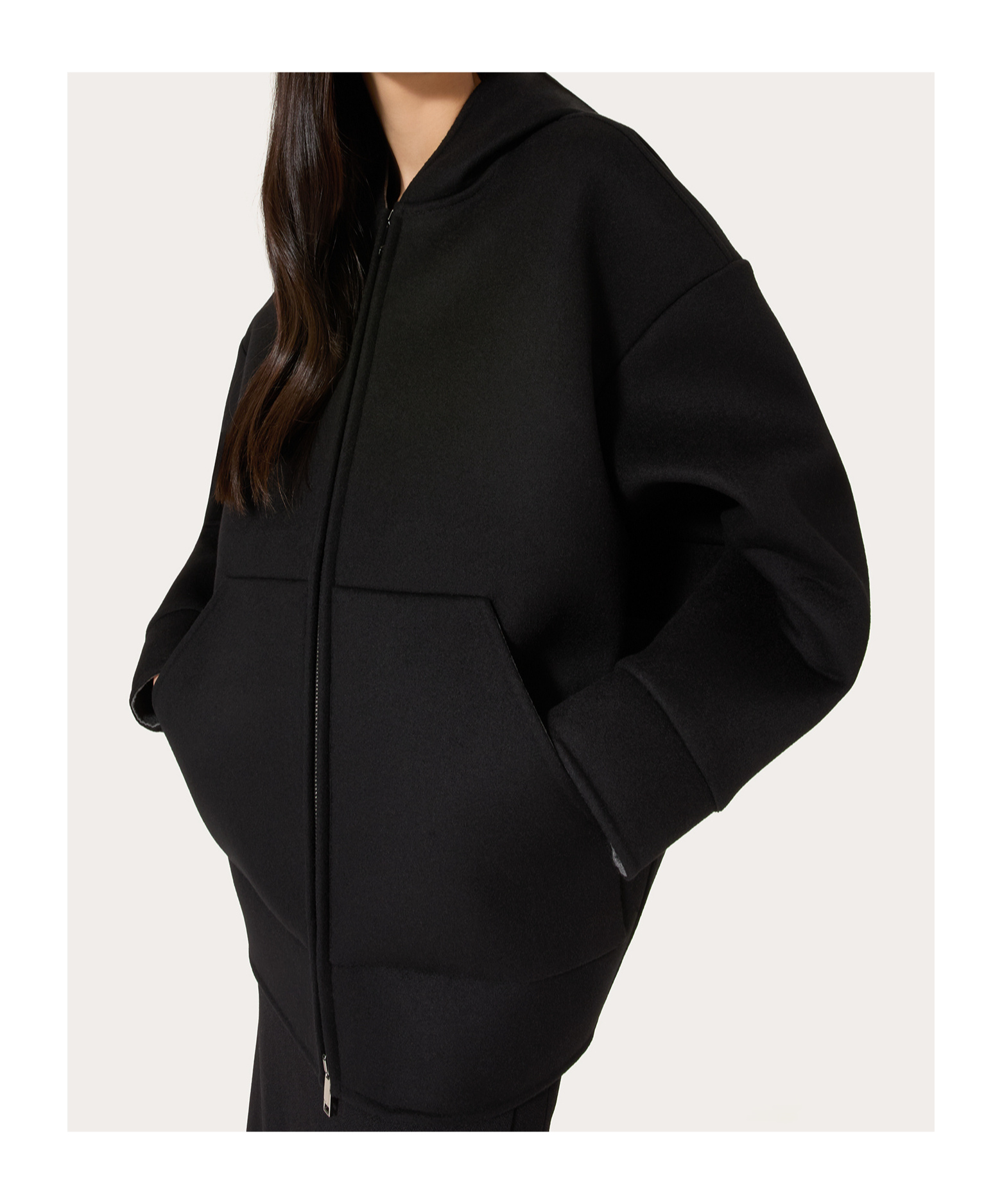 Shop Valentino Piped-trim Hoodie In Black