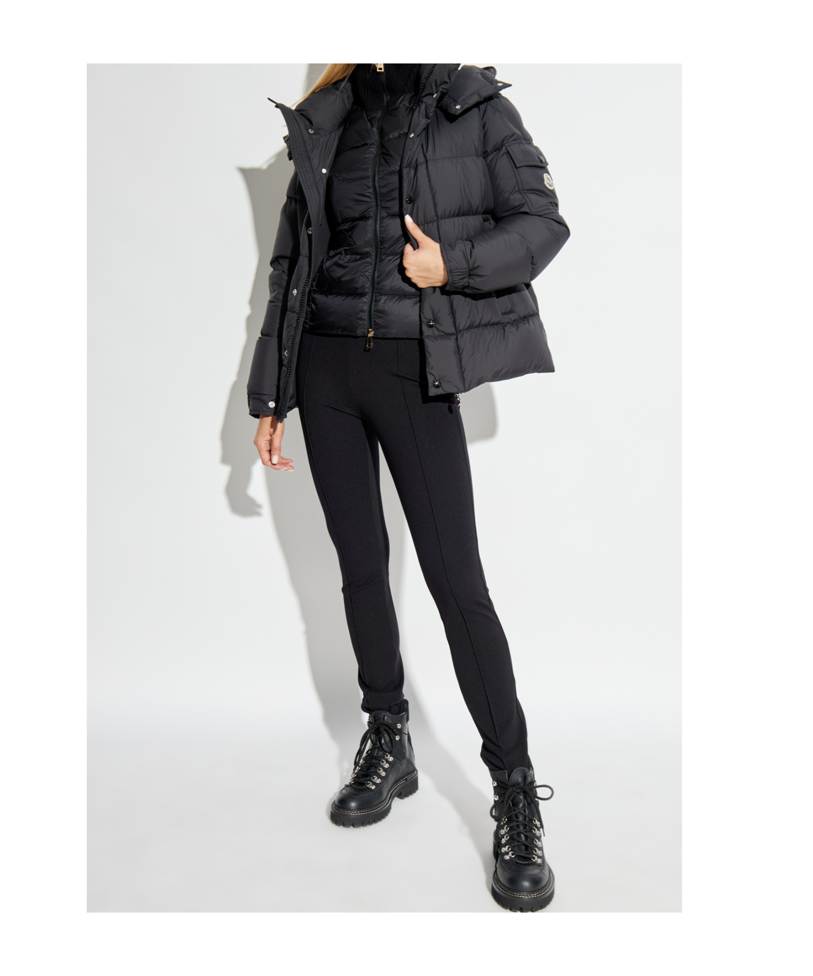 Moncler Women's Gabardine Trousers In Black
