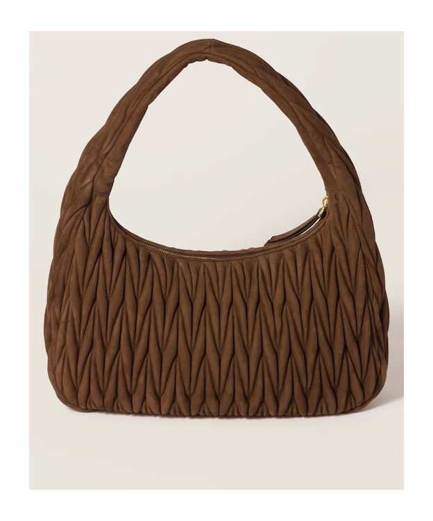 Miu Miu Quilted Top Handle Shoulder Bag In Cocoa Brown