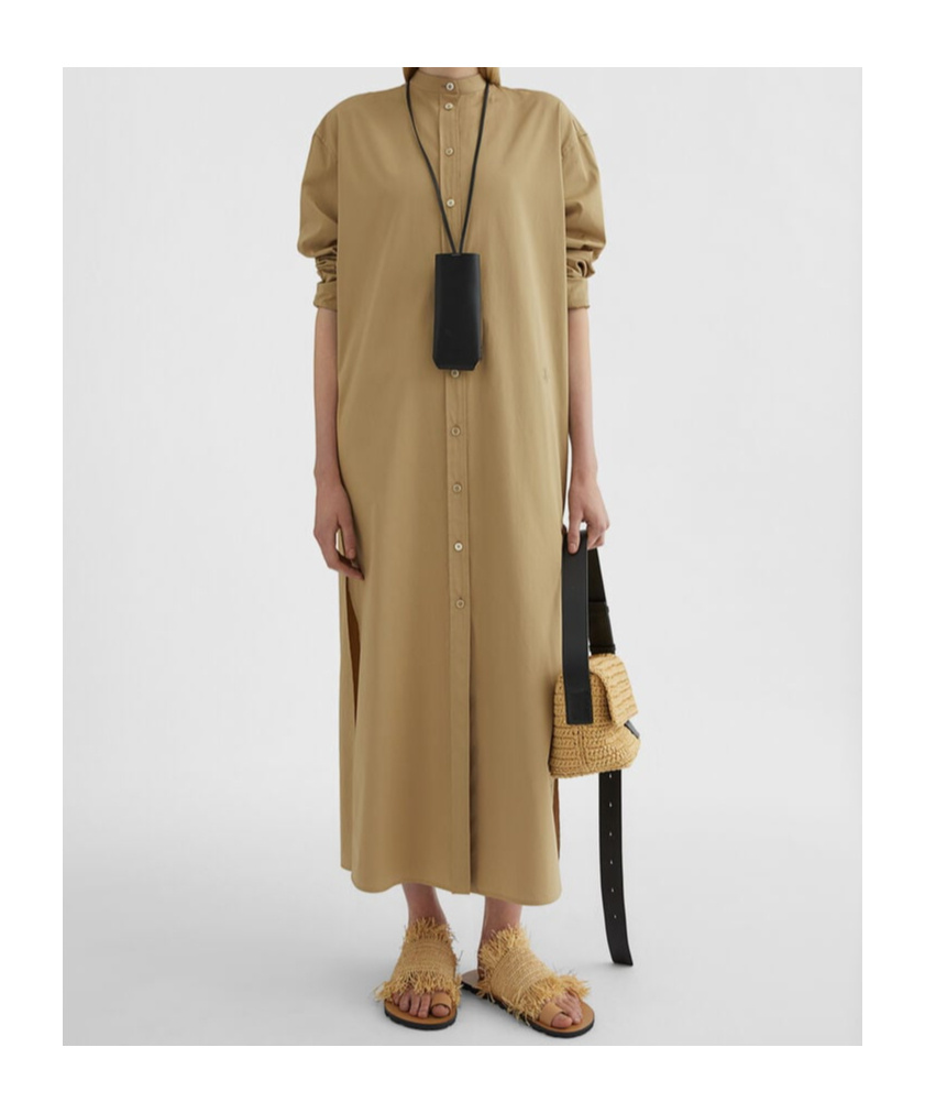Jil Sander Cotton Shirt Dress In Green