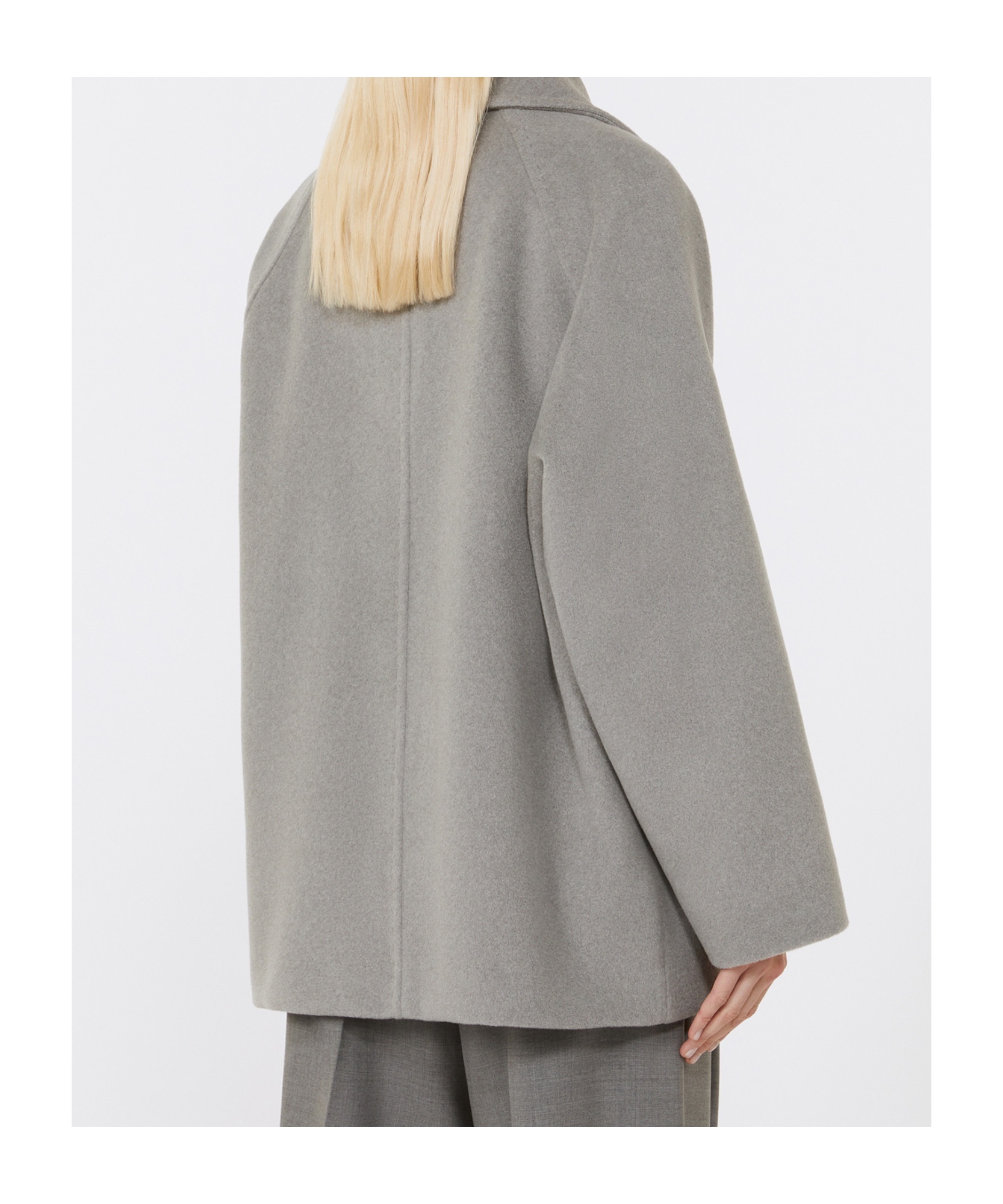 Max Mara Double-breasted Wool Peacoat In Gray