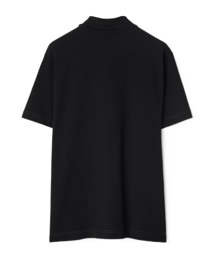 Burberry Knight-embellished Cotton Polo Shirt In Black