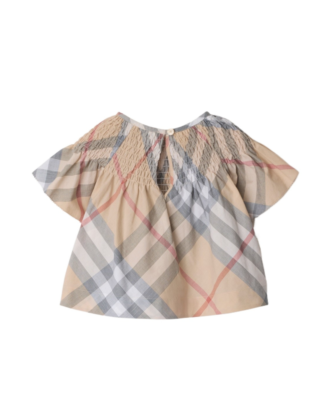Burberry Check Cotton Blouse In Nude