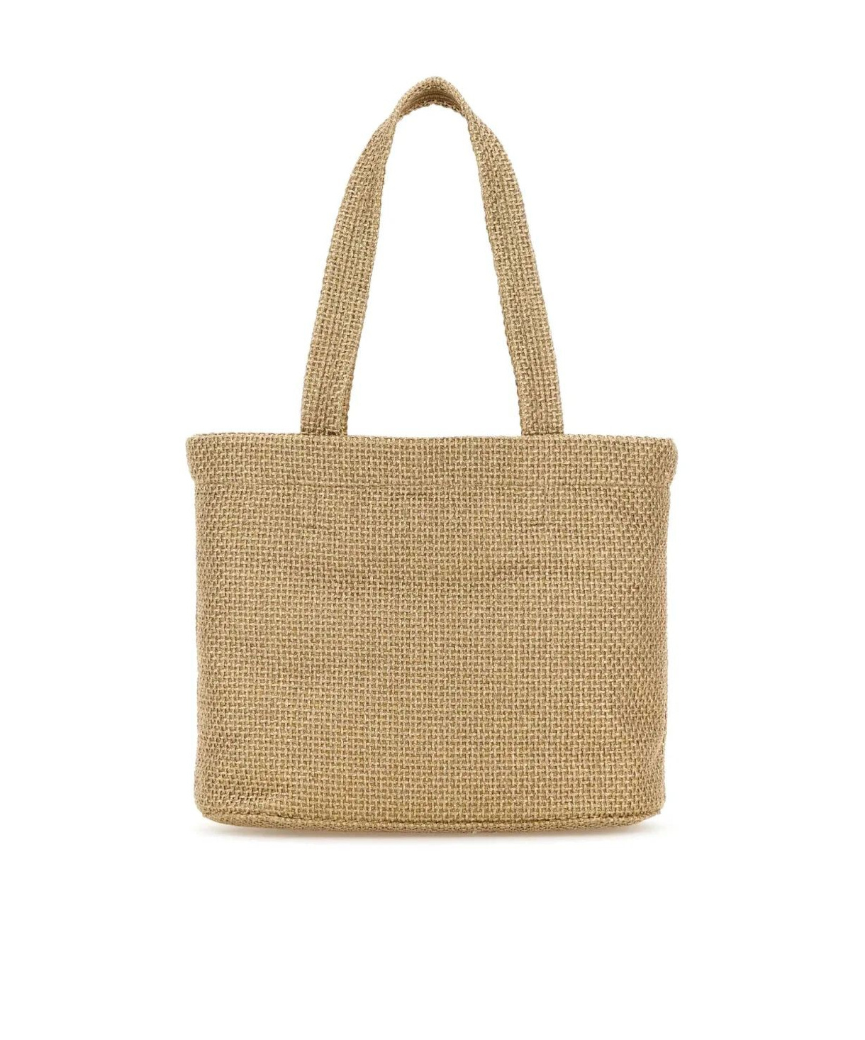 Jimmy Choo Gold Rafia Mini Beach Shopping Bag In Nude