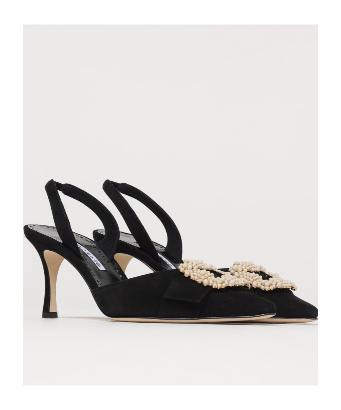 Shop Manolo Blahnik Pointed High Heel Sandals In Black