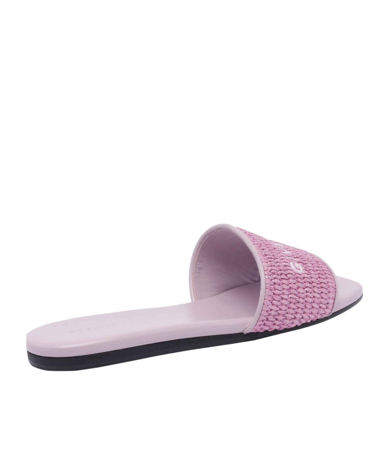 Shop Givenchy 4g Flat Mules In Raffia In Purple