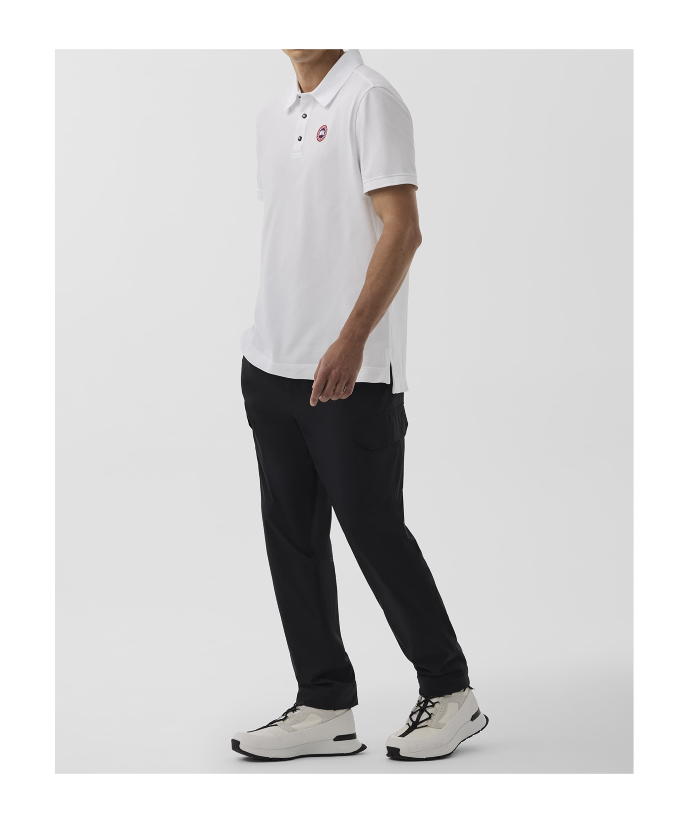 Canada Goose White Short-sleeve Polo Shirt With Traditional Collar In White