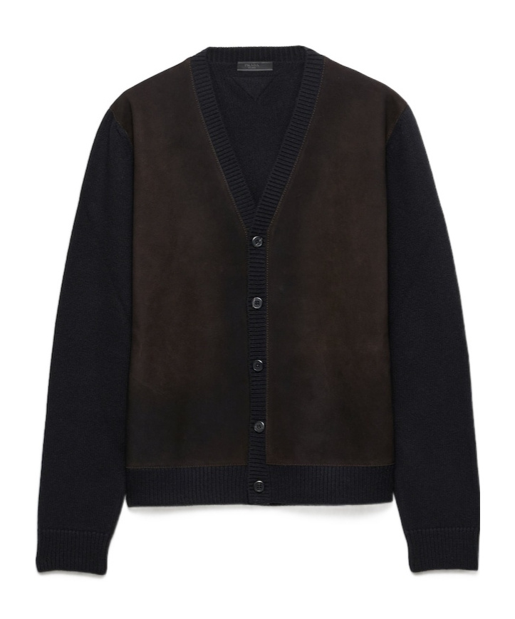 Prada Wool Cardigan In Black