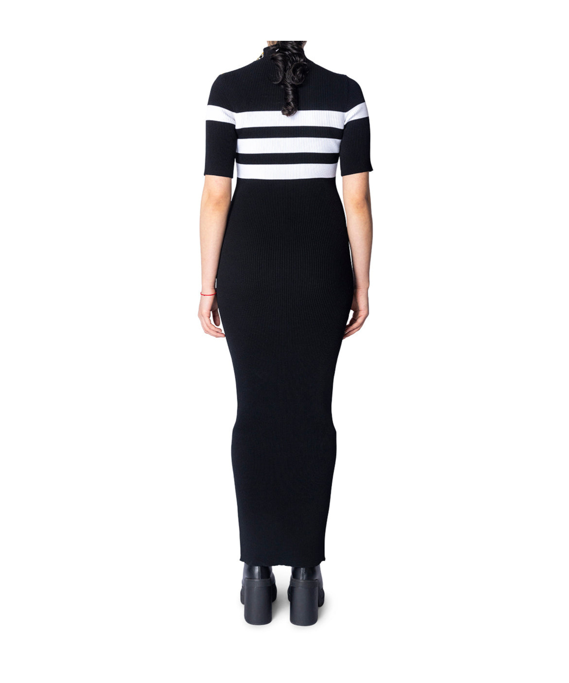 Shop Jean Paul Gaultier Striped Maxi Dress In Black