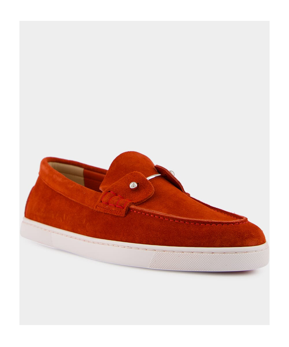 Christian Louboutin Round Toe Loafers In Red