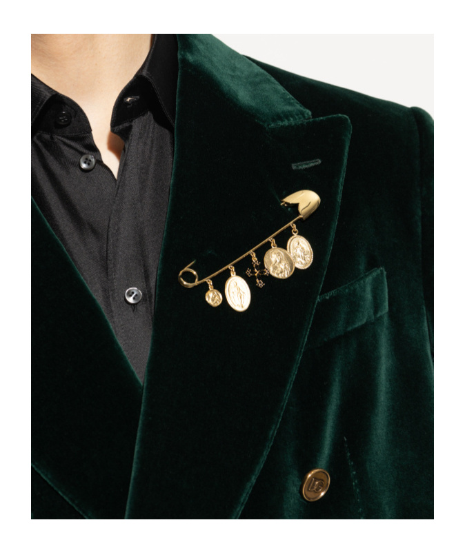 Dolce & Gabbana Safety-pin Brooch In Gold