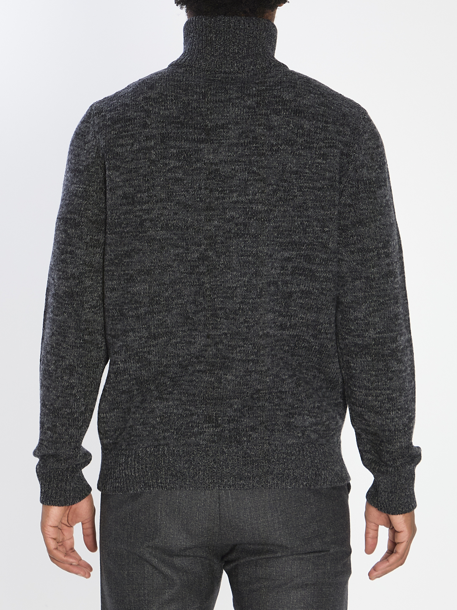 Barena Venezia High Collar Wool Knit Sweater In Black