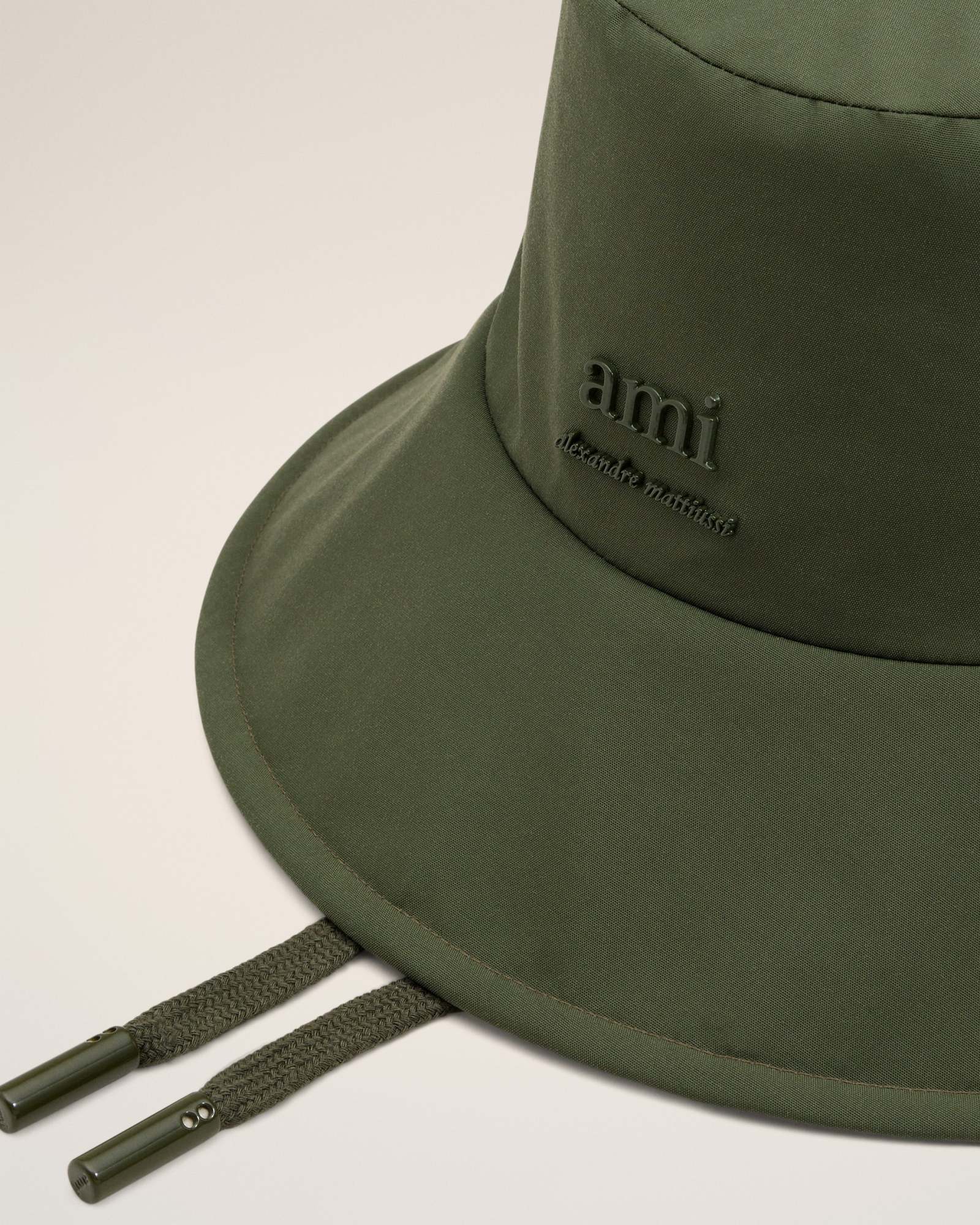 Ami Alexandre Mattiussi Green Water-repellent String Bucket Hat Green In Loden