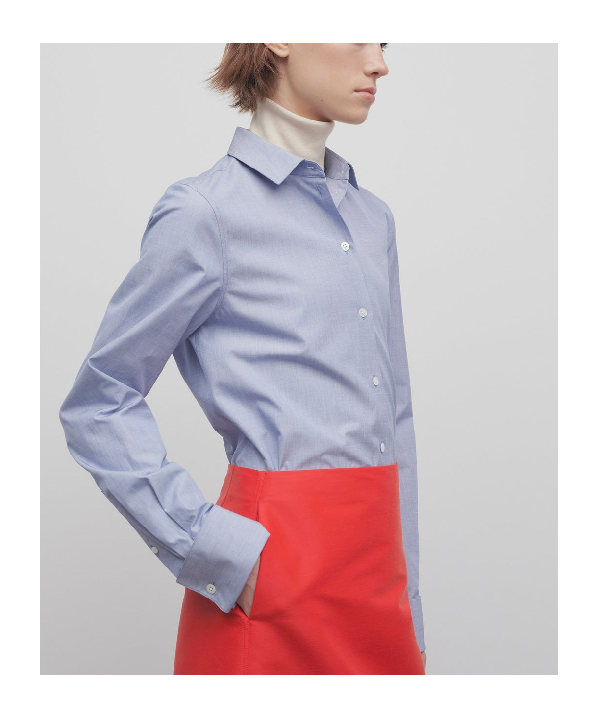 The Row Sisilia Long-sleeved Shirt In Blue