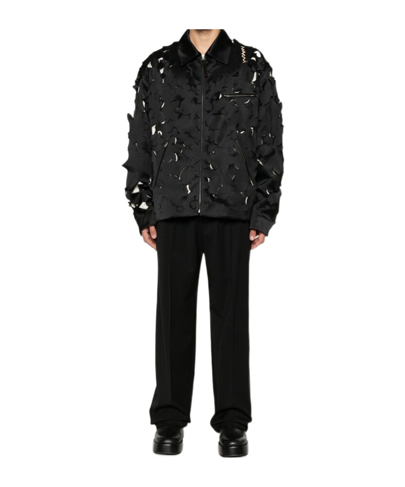 Marni Cut-out Bomber Jacket In Black