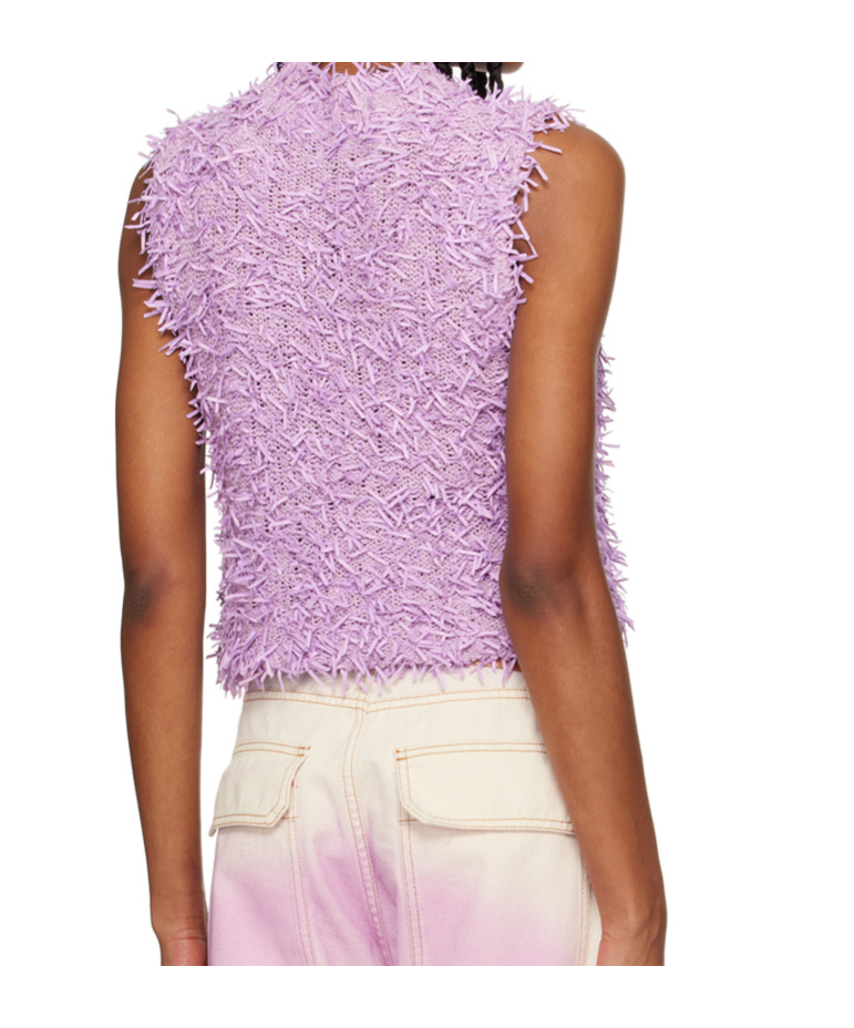 Msgm Textured-finish Knitted Top