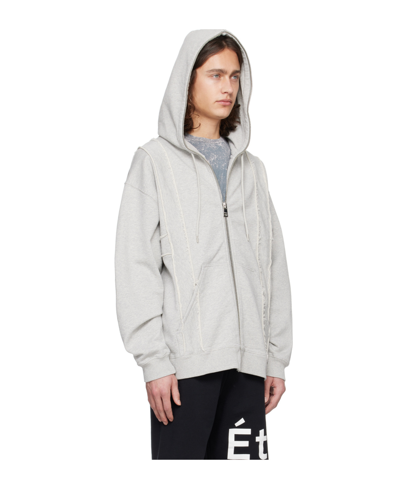 Etudes Studio Hooded Skyline Heather Grey Sweaters In White