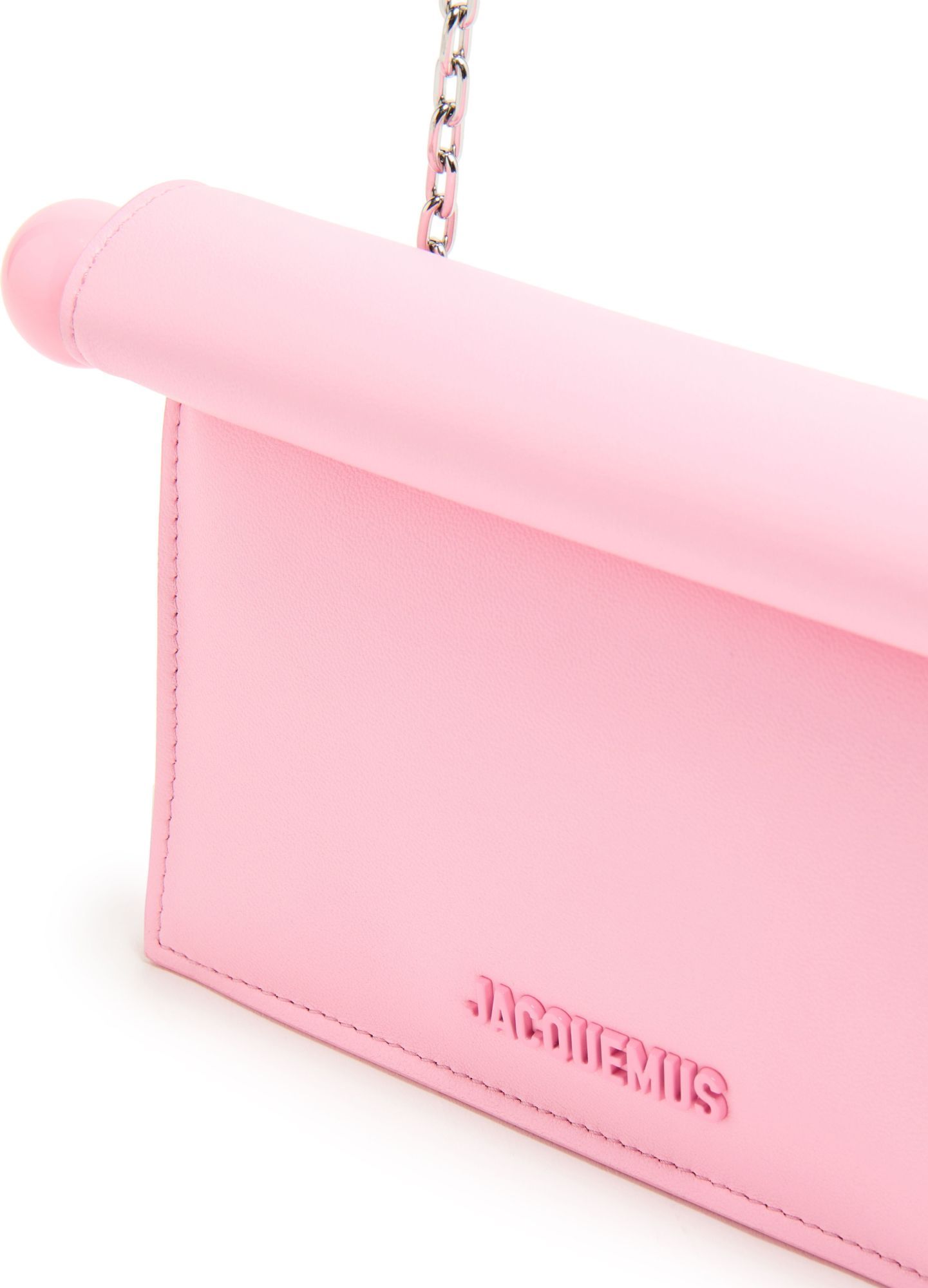 Jacquemus Leather La Petite Pochette Clutch Bag In Pink