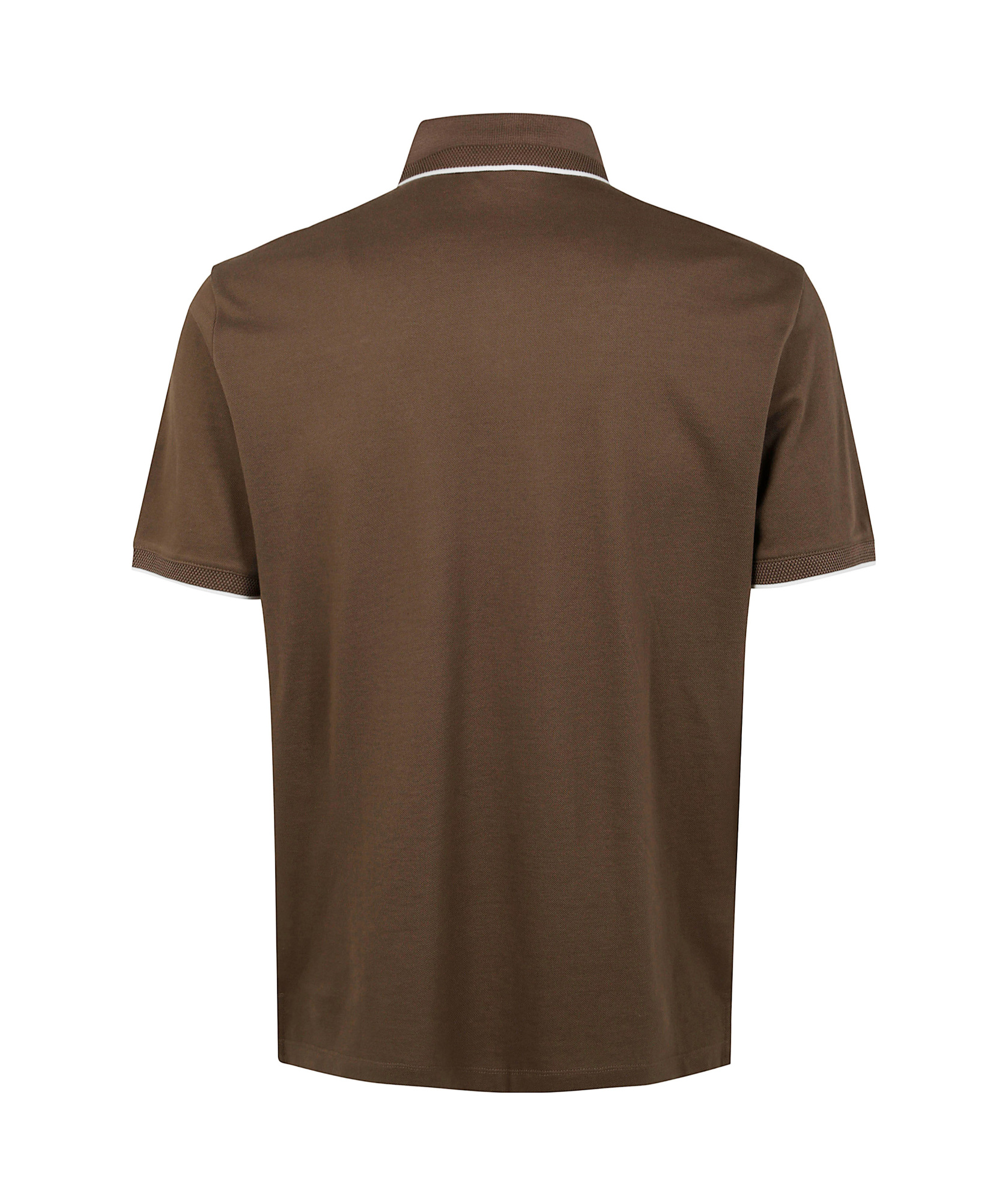 Emporio Armani Collared Shirt With Short Sleeves In Brown