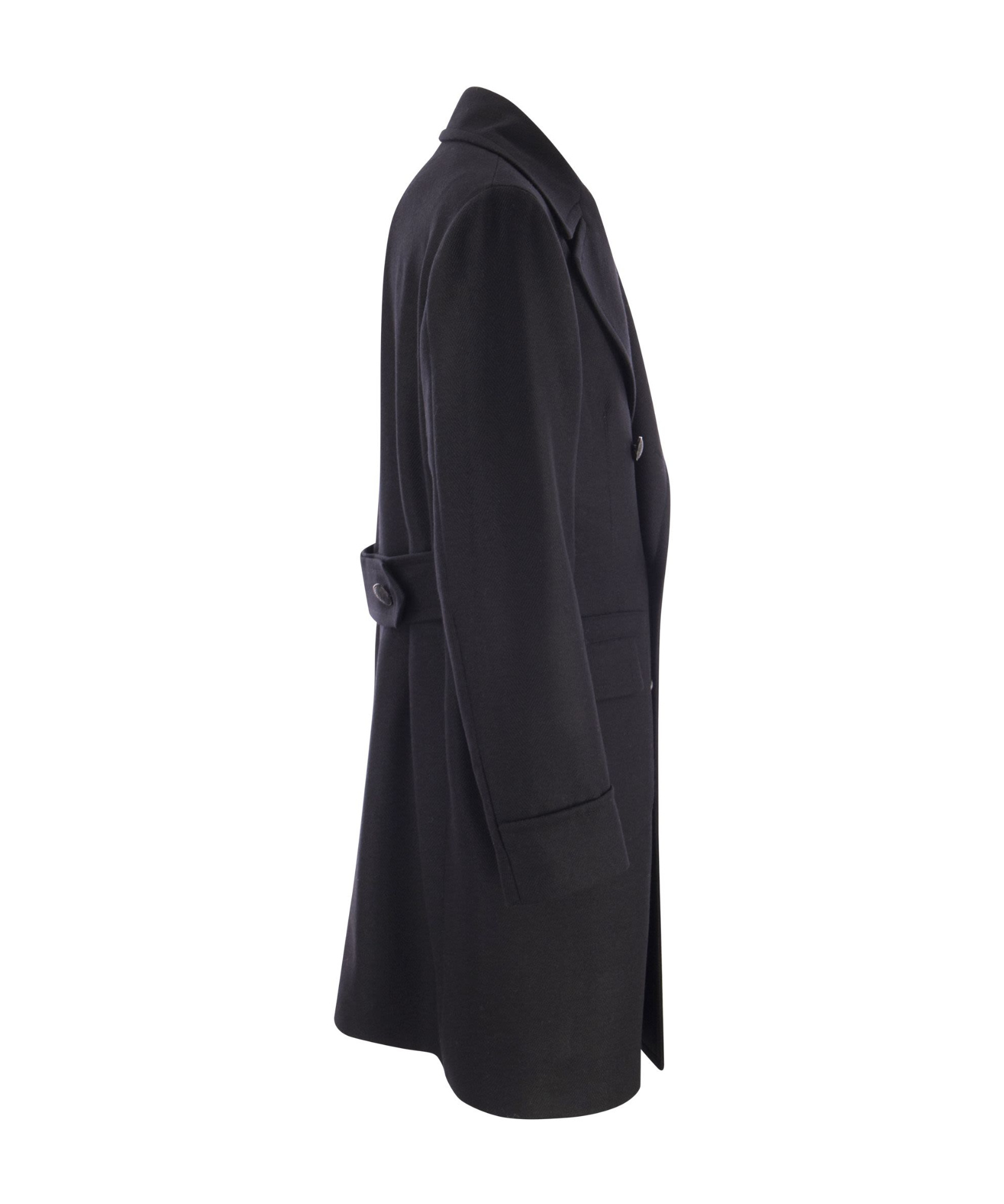 Tagliatore Carloz Double-breasted Coat In Black