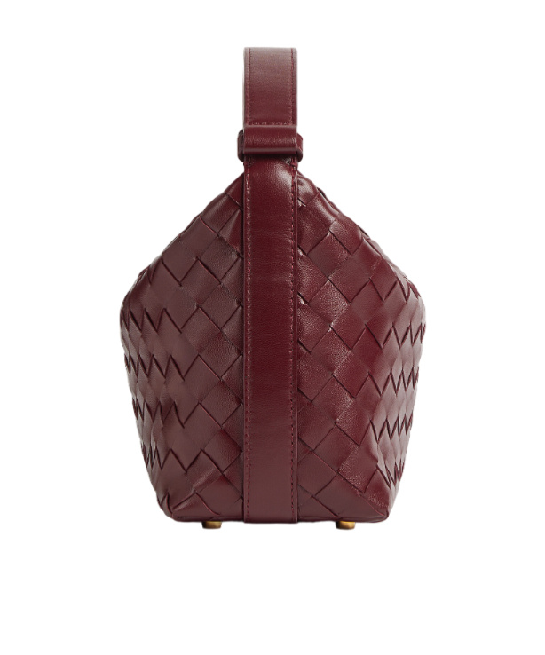 Bottega Veneta Mini Wallace Zipper Handbag In Red