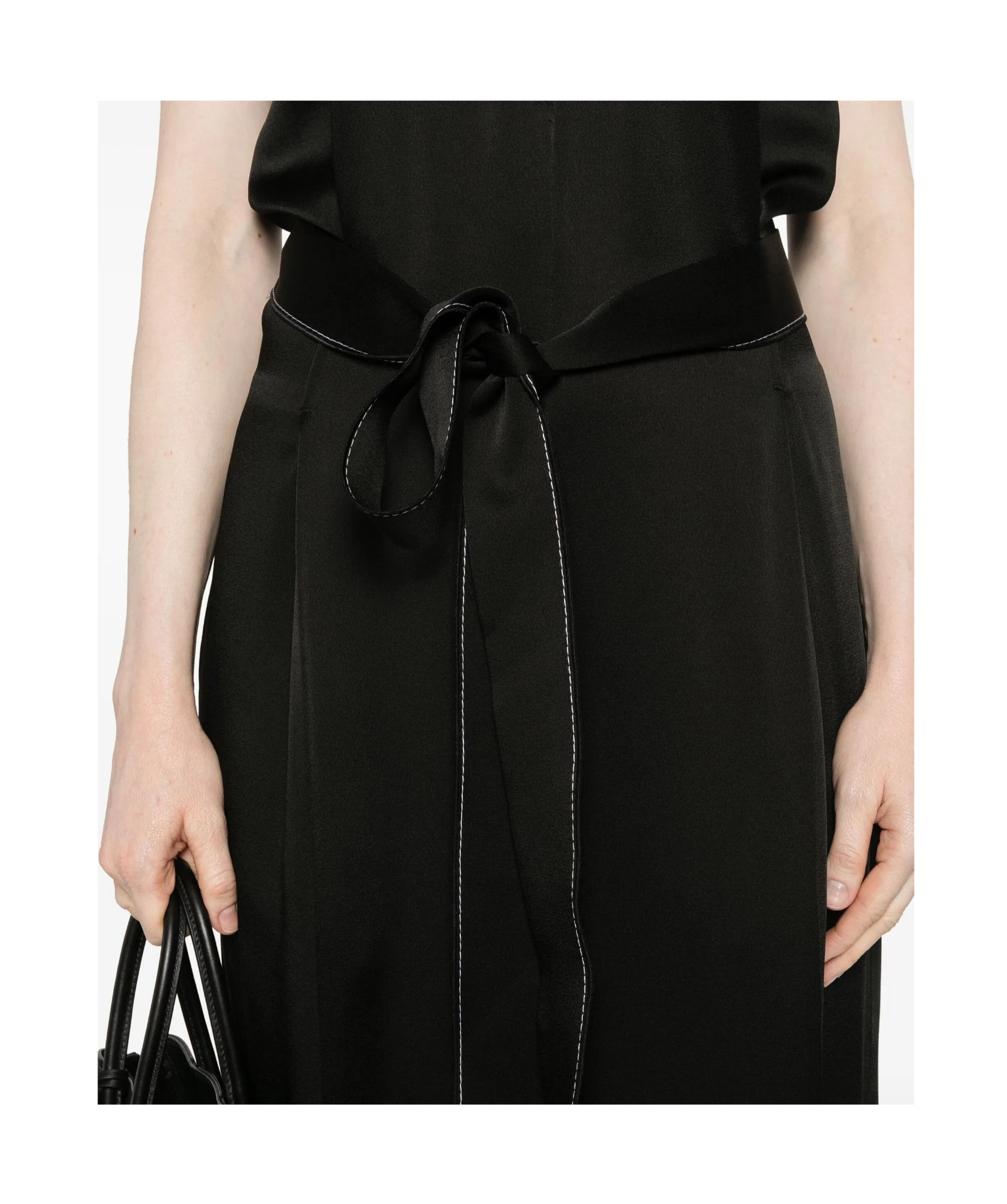 Shop Victoria Beckham Draped Jumpsuit In Black