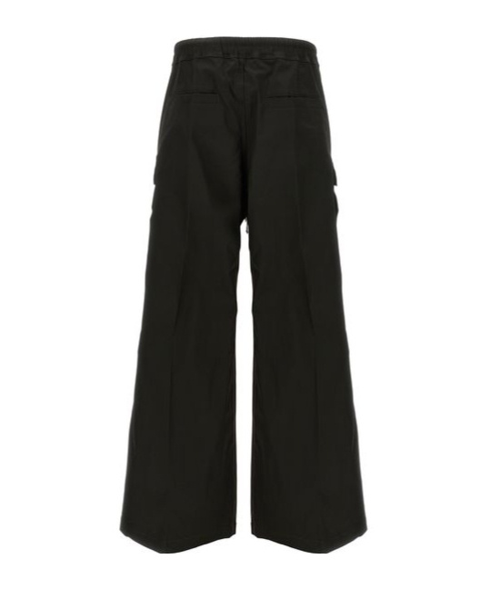 Rick Owens Mens Cargobelas Flared Wide-leg Relaxed-fit Woven Trousers Black In Black