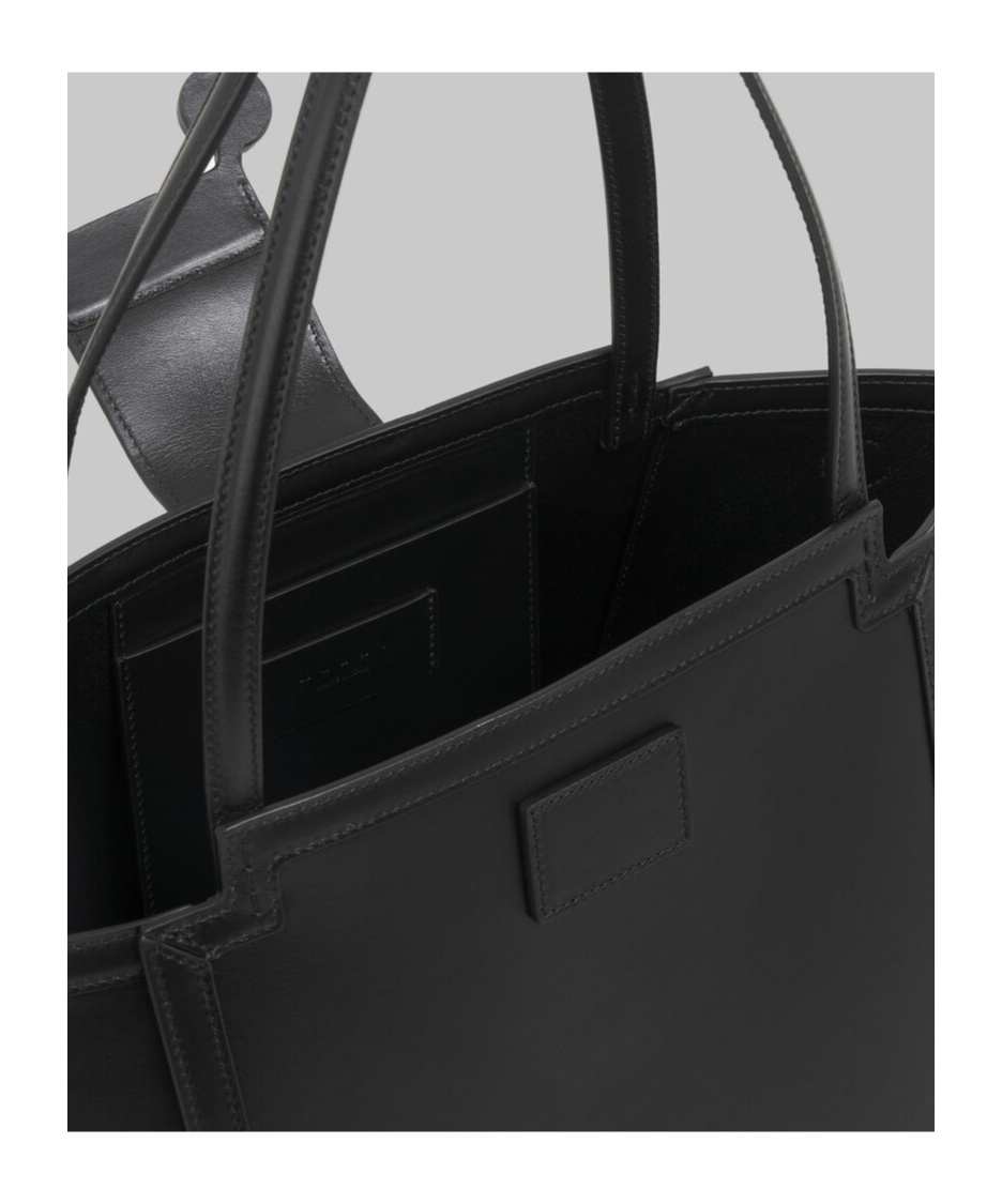 Marni Structured Black Calf Leather Handbag In Black