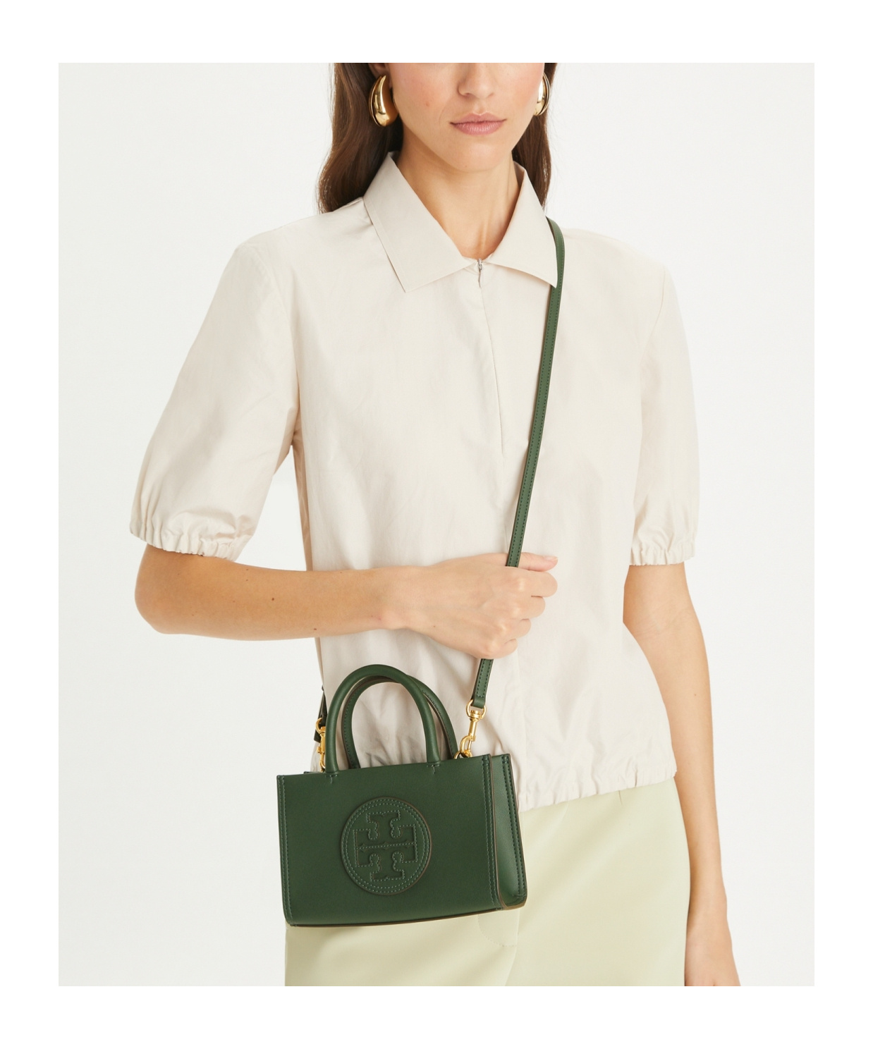 Tory Burch Logo-patch Tote Bag In Green