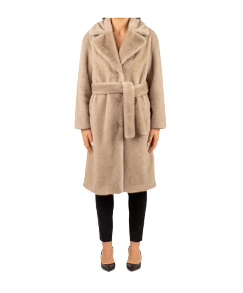 Herno Belted Coat In Brown