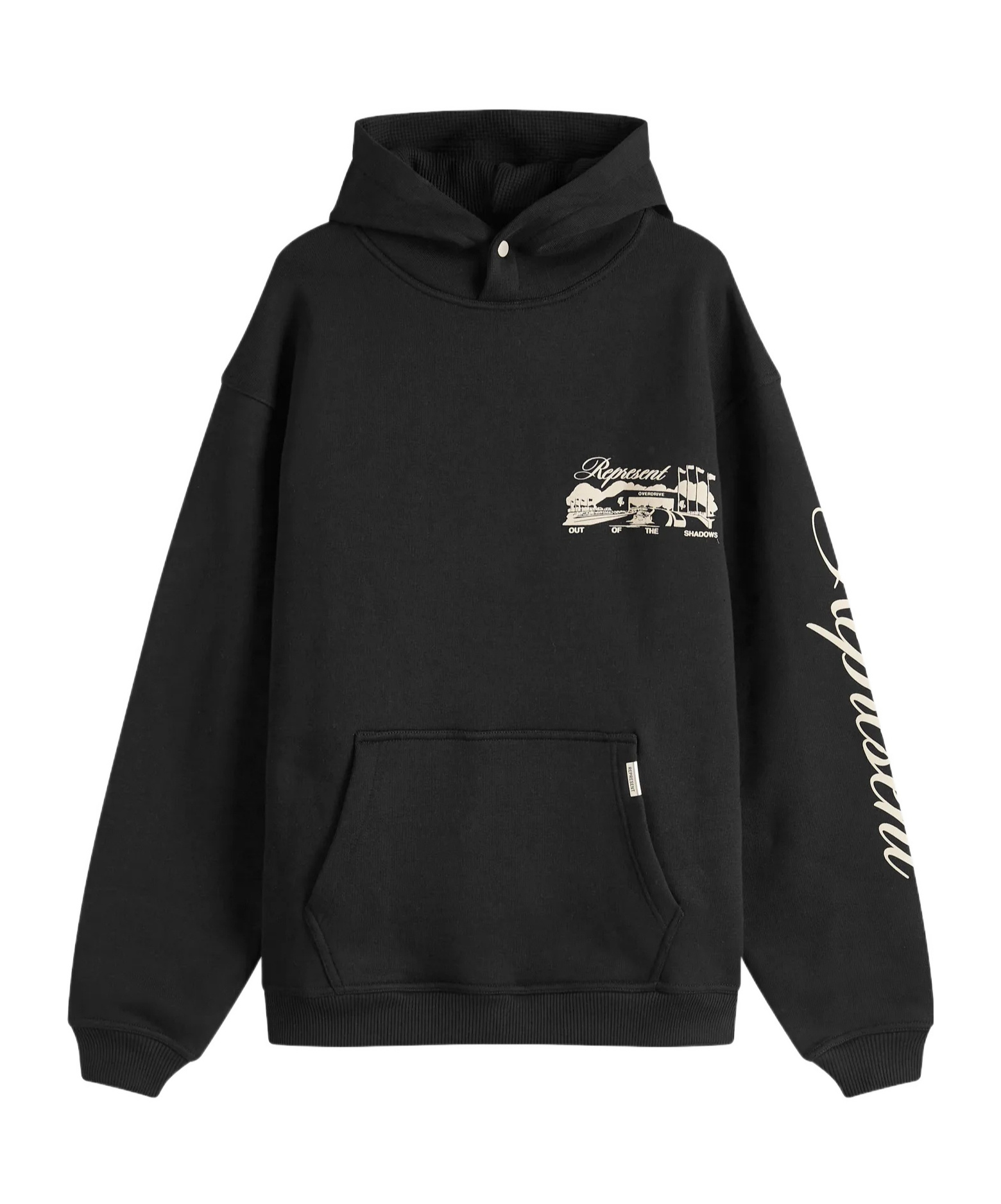 Represent Snap-button Hooded Sweatshirt In Black