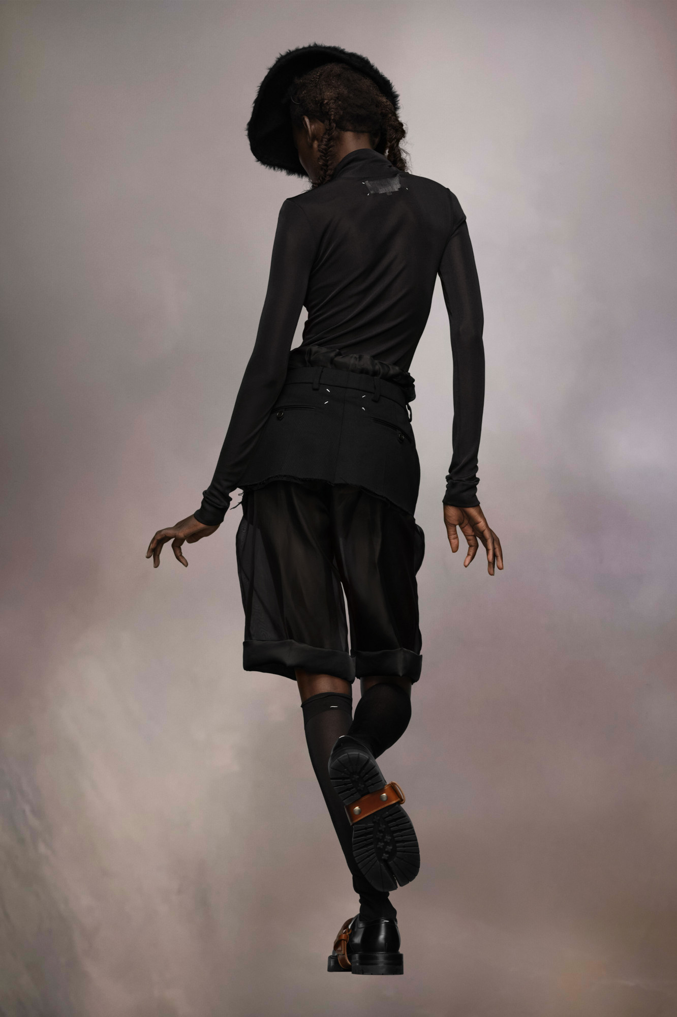 Shop Maison Margiela Layered Skirt Shorts In Black