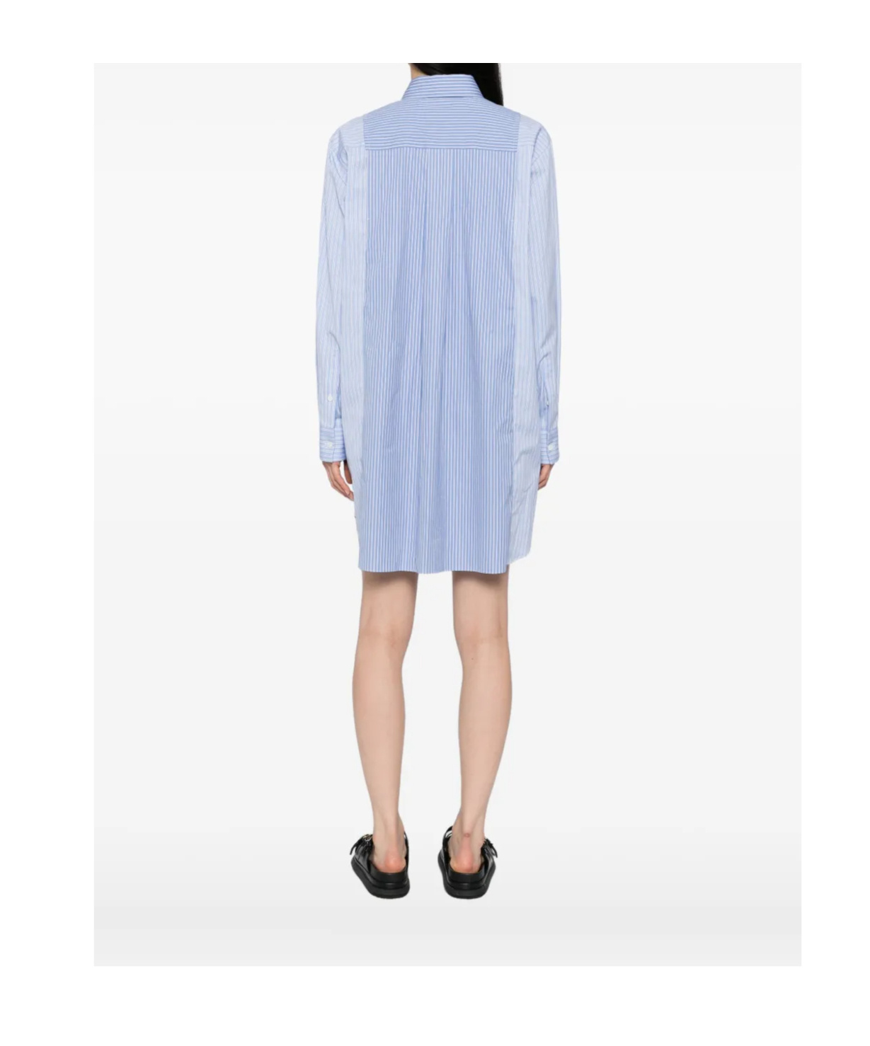 Sacai Striped Shirt Dress In Blue