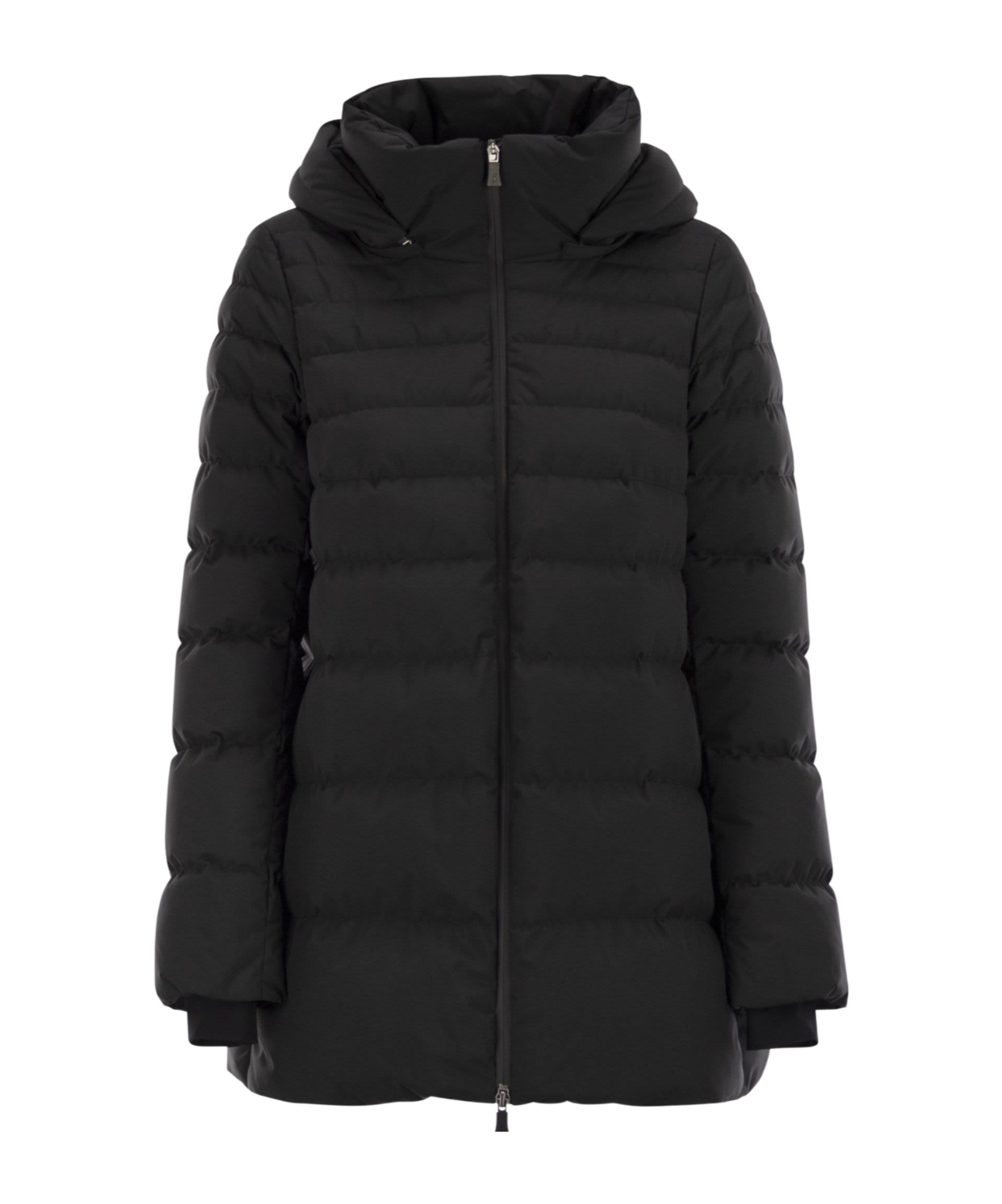 Herno 2-layer Hooded Down Jacket In Black