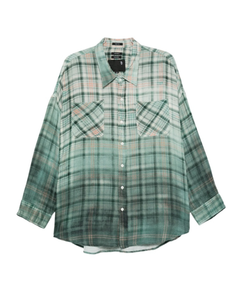 R13 Checked-pattern Shirt In Green