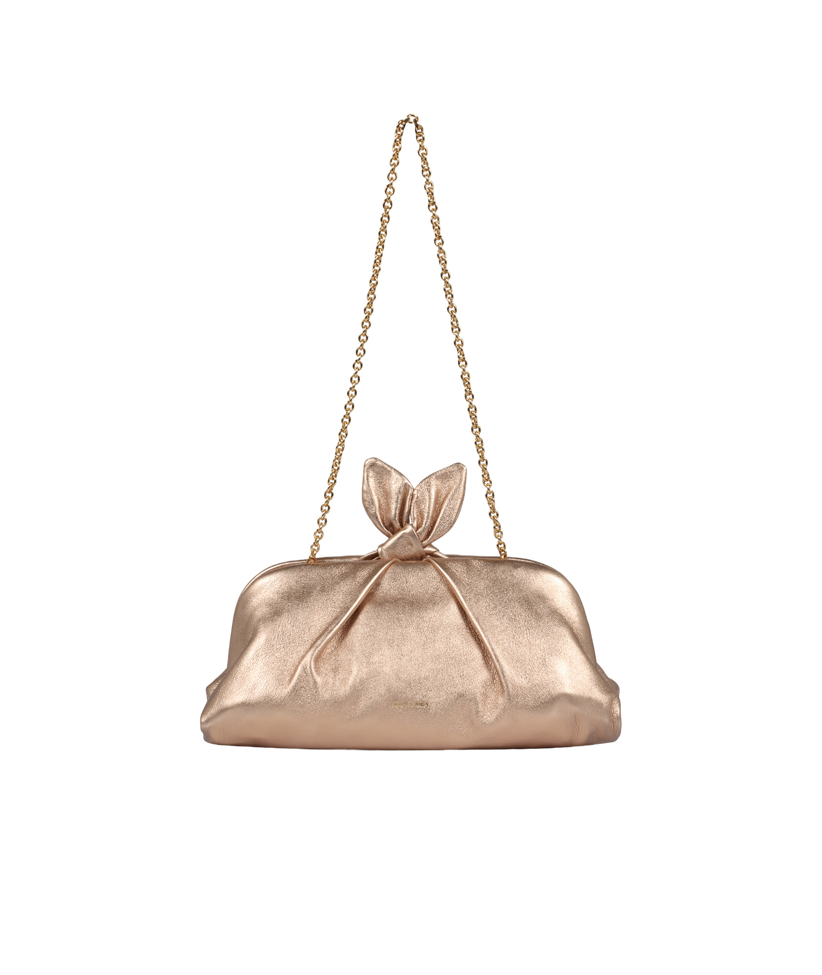 Aquazzura Small Bow Tie Clutch Bag In Nude