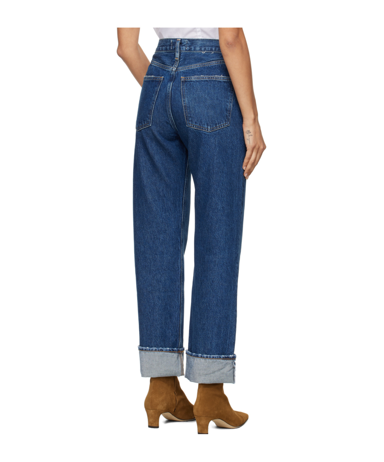 Agolde Fran Low Slung Straight Jean In Enamour In Blue