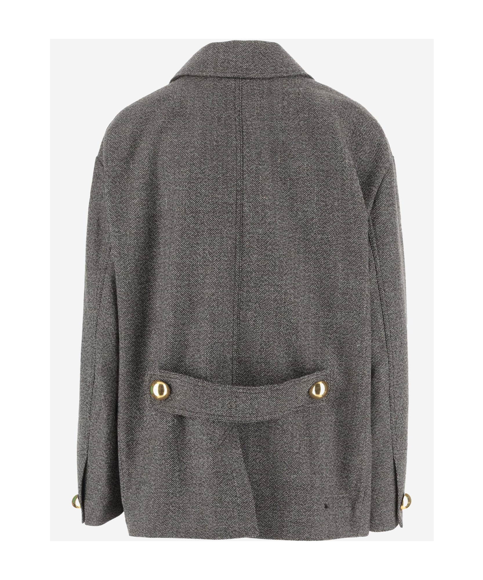 Ami Alexandre Mattiussi Oversized Wool And Cotton Blend Jacket In Black