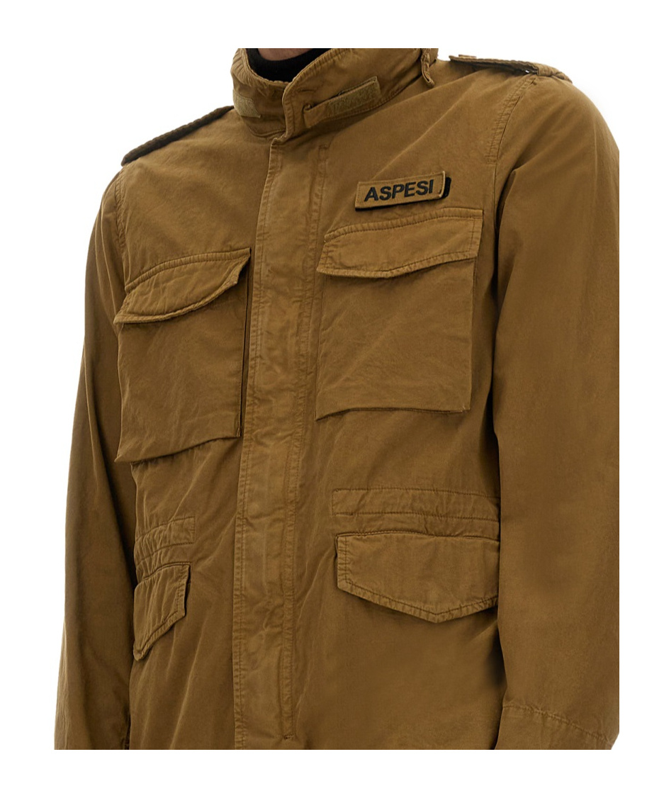 Aspesi Men's Jacket With Logo In Brown